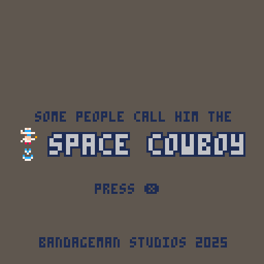 Animated GIF of Space Cowboy retro-style video game, in which the player shoots at pink space slugs